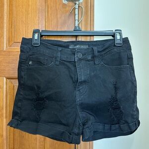 KanCan Distressed Black Jean Shorts
